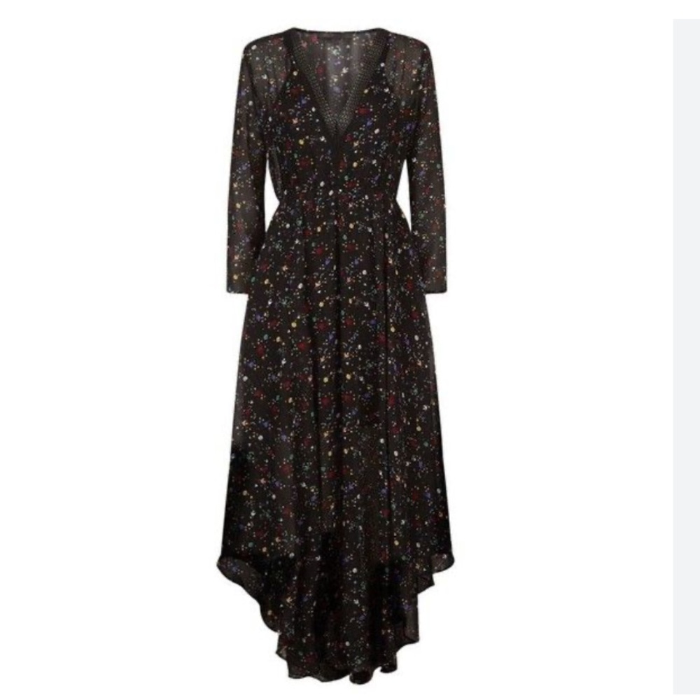 Maje Riane Maxi Print Chiffon Dress / Size 3 / US Large